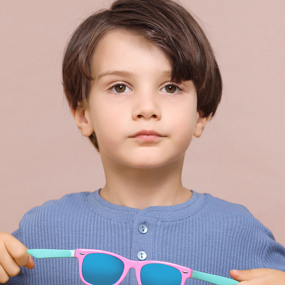 Techsuit - Sunglasses Polarised (D802) - for Kids, UV Protection - Red / White / Ice-Blue