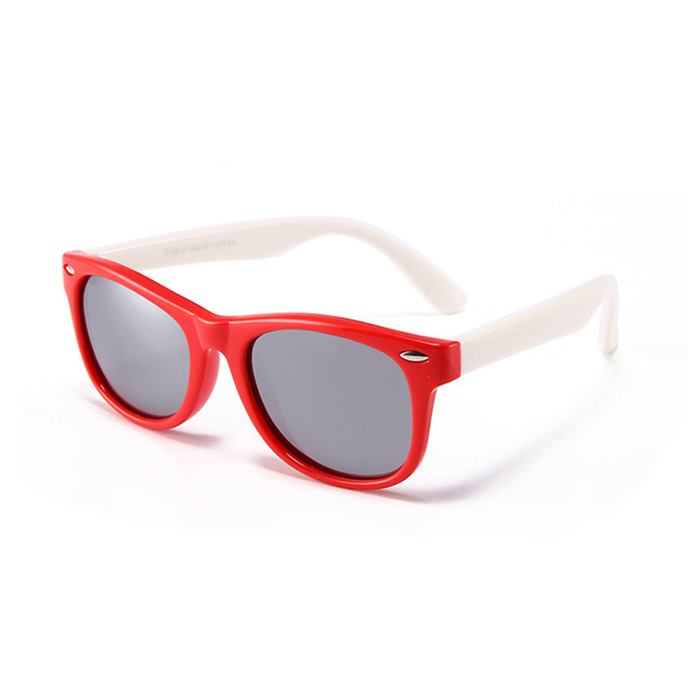 Techsuit - Sunglasses Polarised (D802) - for Kids, UV Protection - Red / White / Mercury