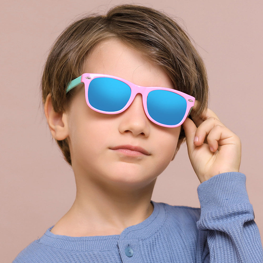 Techsuit - Sunglasses Polarised (D802) - for Kids, UV Protection - Red / White / Mercury