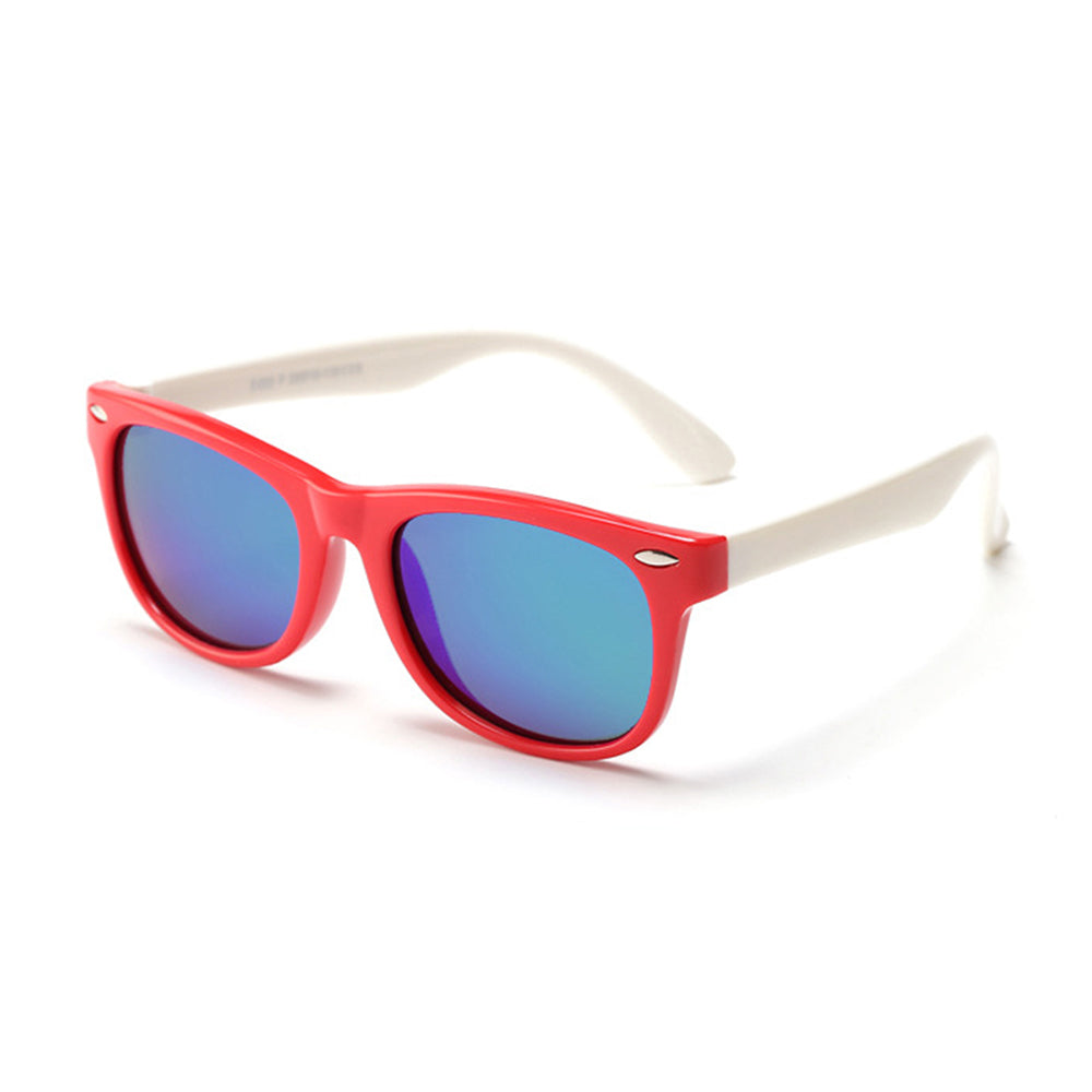 Techsuit - Sunglasses Polarised (D802) - for Kids, UV Protection - Red / White / Green