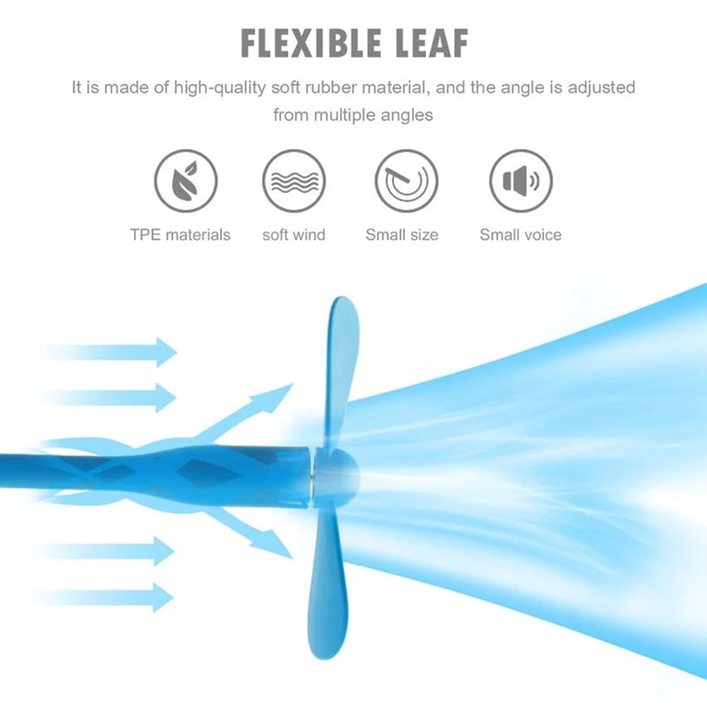 Techsuit - Mini USB Fan (TUF1) - Portable, Flexible, Bendable, 5V - Pink