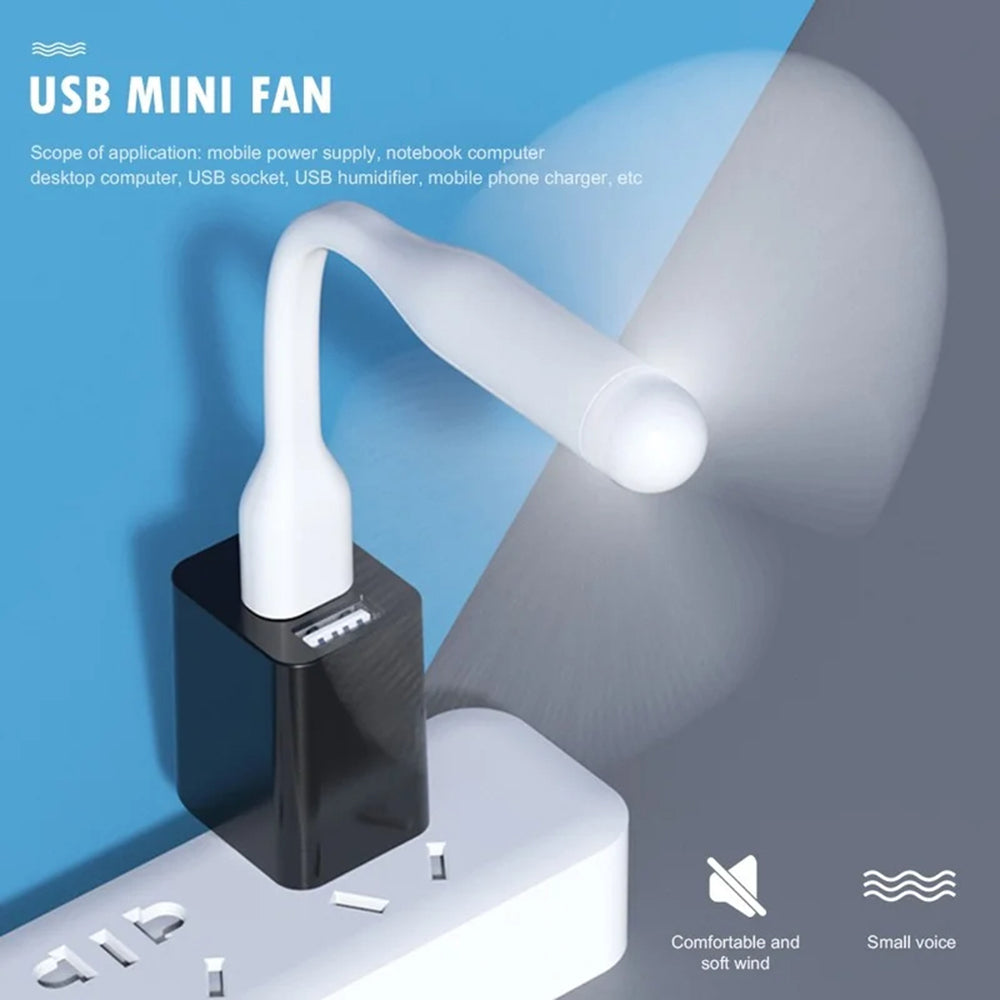 Techsuit - Mini USB Fan (TUF1) - Portable, Flexible, Bendable, 5V - Orange