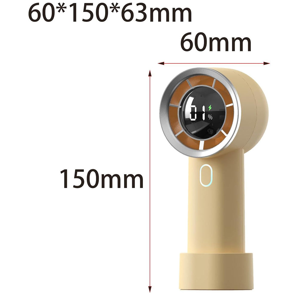 Techsuit - Handheld Fan (HX130) - Digital Display, Ultra Silent, 1200mAh - Yellow