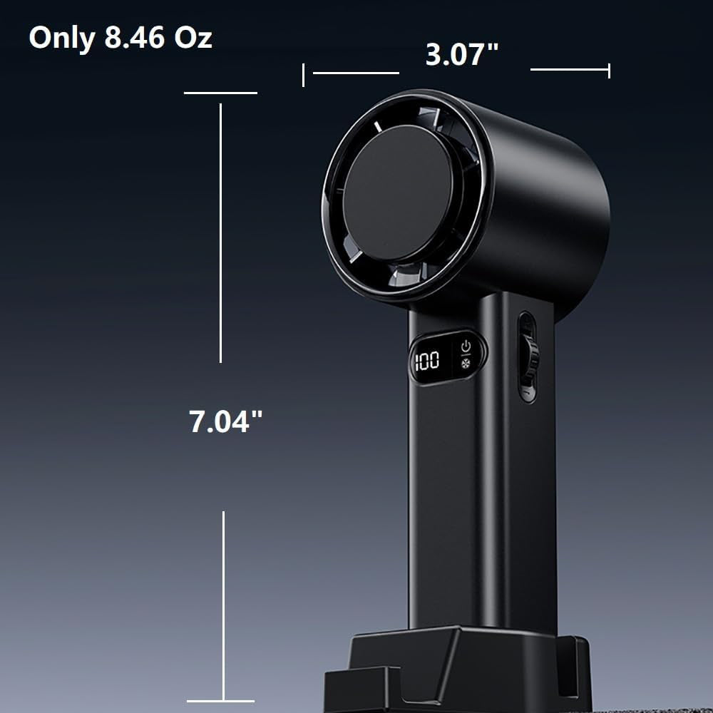 Techsuit - Premium Handheld Fan (F83) - Portable, Adjustable, Rechargeable, 4800mAh - Grey