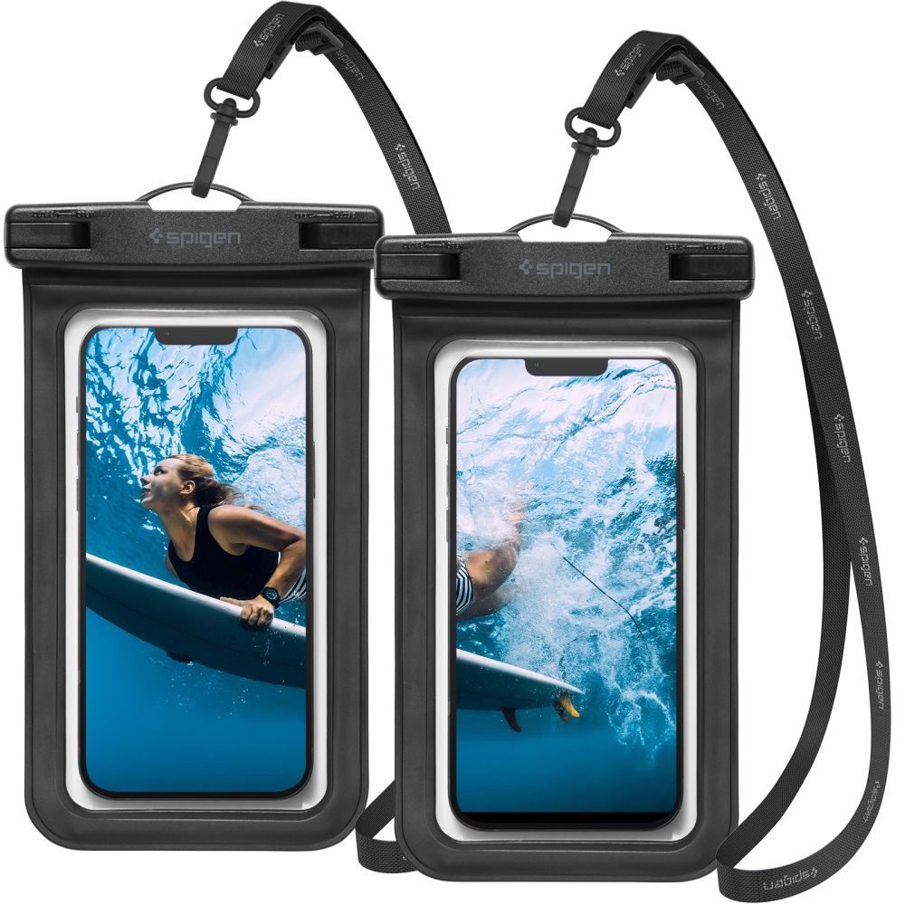 Spigen - (2 pack) Waterproof Case A601 (AMP04523) - IPX8, for Phone 3.5 - 7" - Black