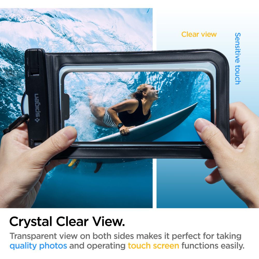 Spigen - (2 pack) Waterproof Case A601 (AMP04523) - IPX8, for Phone 3.5 - 7" - Black