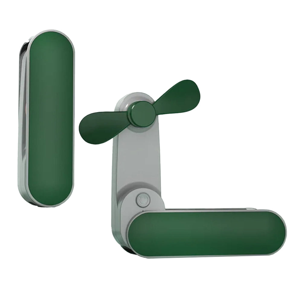 Techsuit - Handheld Fan (TF1) - Portable, for Pocket, Adjustable, Rechargeable, Silent, 1200mAh - Green