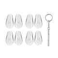 Techsuit - [Pack] Glasses Screwdriver with 4 Pairs of Silicone Nose Pads (ST1) - from Metal, 6 x 0.5cm - Silver