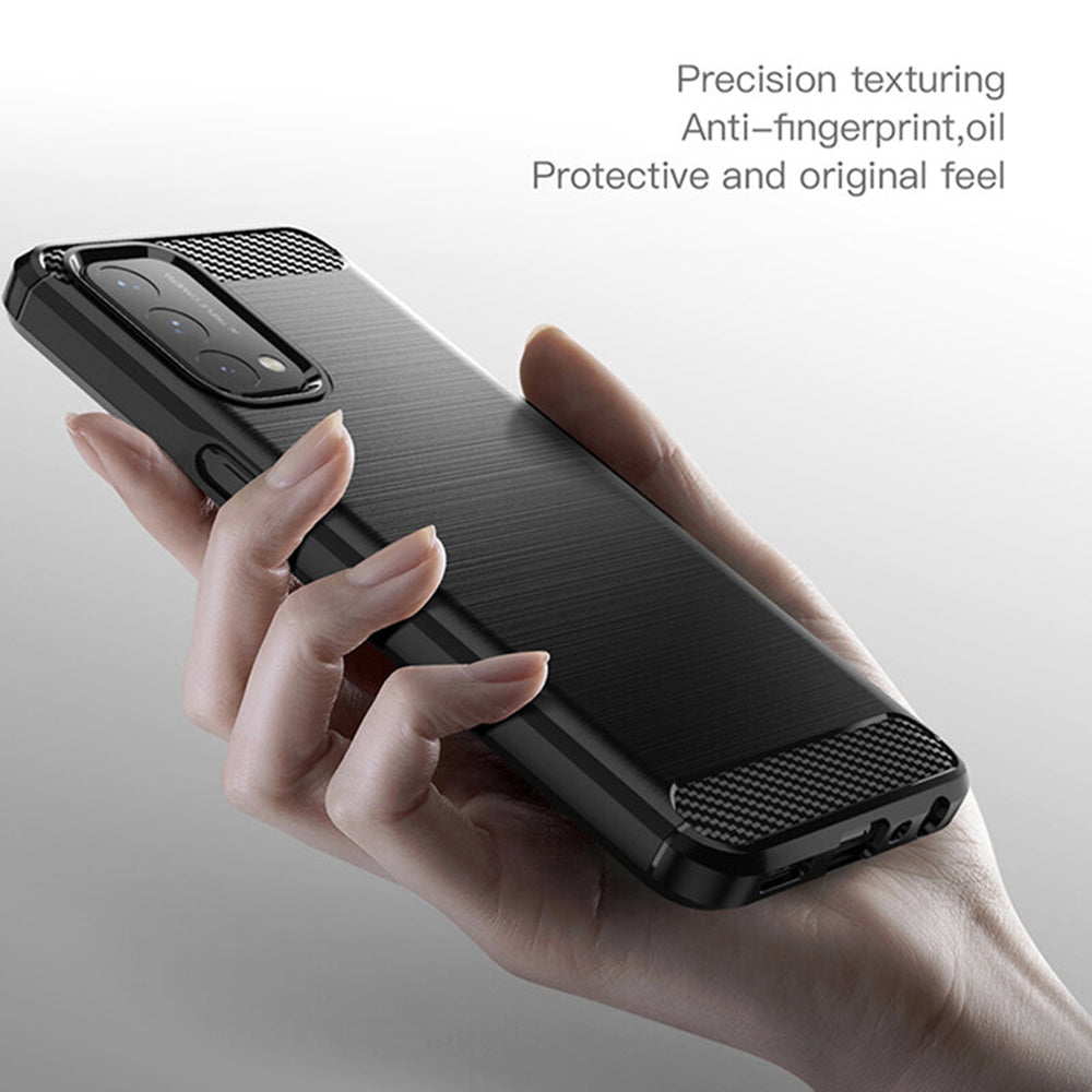 Techsuit - Carbon Silicone - Oppo A54 5G / A74 5G / OnePlus Nord N200 5G - Black