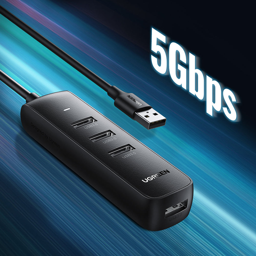 Ugreen - Connection Hub CM416 (80657) - USB 3.0 to 4x USB-A, Type-C 5Gbps, 1m - Black