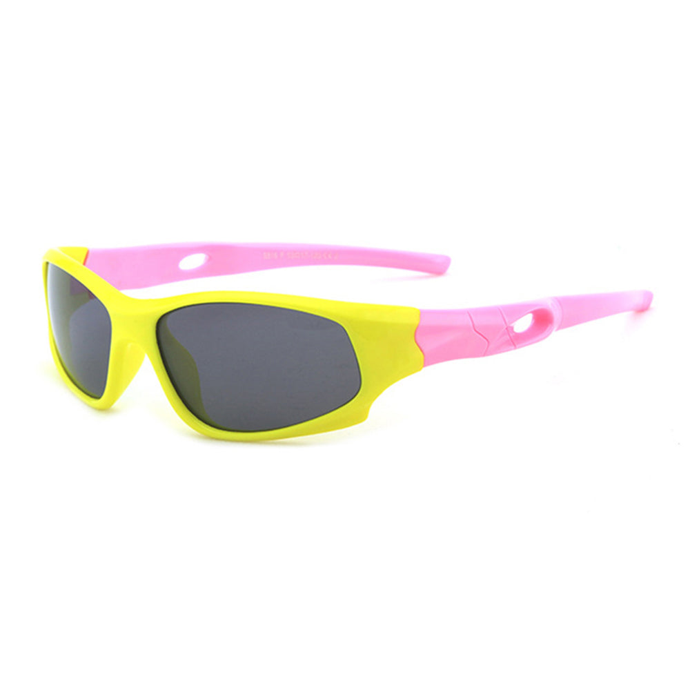 Techsuit - Sunglasses Polarised (816-C2) - for Kids, Sport Type - Bright Yellow / Pink