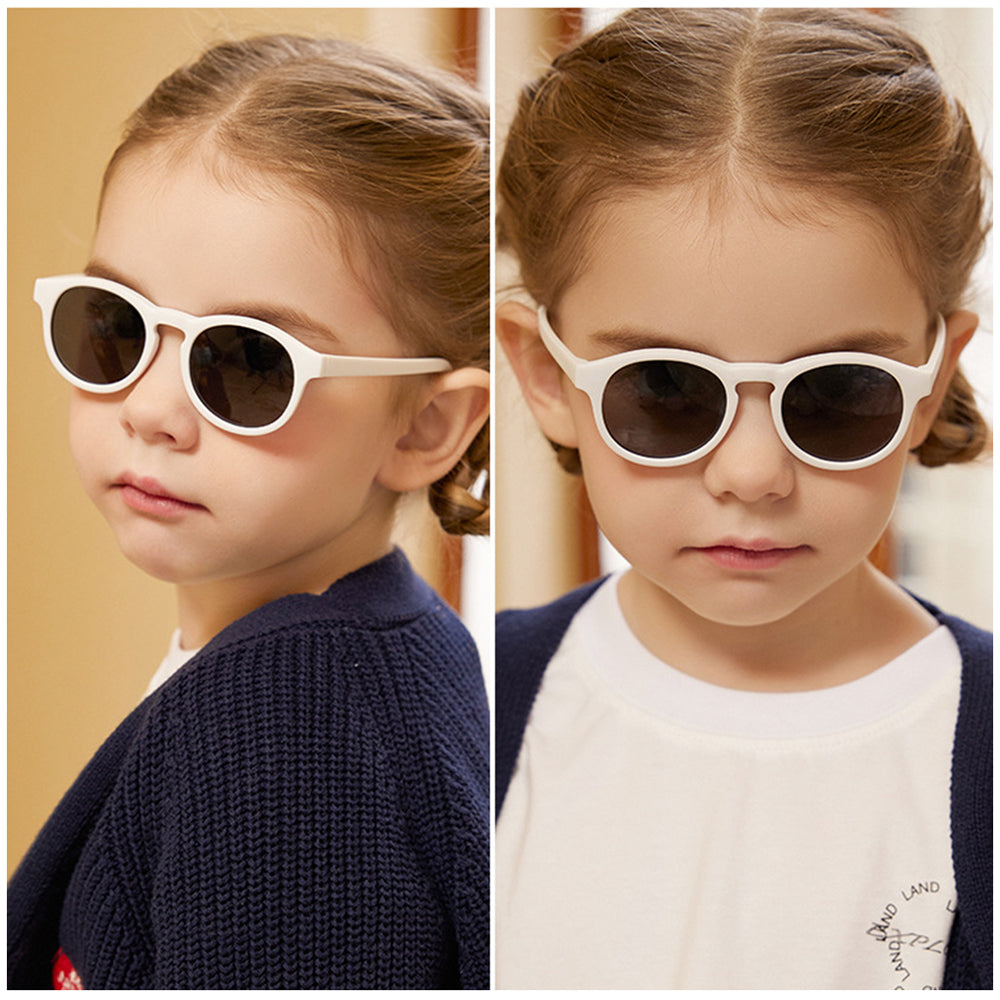 Techsuit - Sunglasses Polarised (8308-C27) - for Babies, Round Shape, with Strap - Lake Blue / Pink