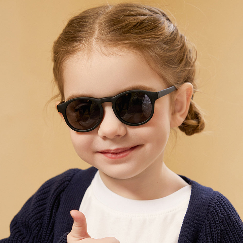 Techsuit - Sunglasses Polarised (8308-C27) - for Babies, Round Shape, with Strap - Lake Blue / Pink