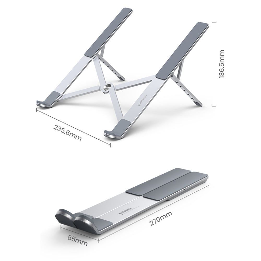 Suport Laptop Ugreen LP451 (40289), Pliabil, Pernuțe Silicon, Argintiu