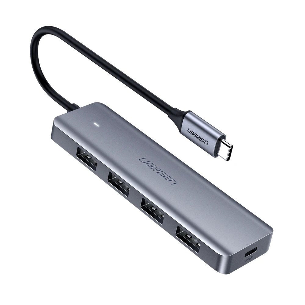 Ugreen - Docking Station CM219 (70336) - Type-C to 4xUSB-A 3.0, Micro-USB Power Port, 5Gbps - Gray