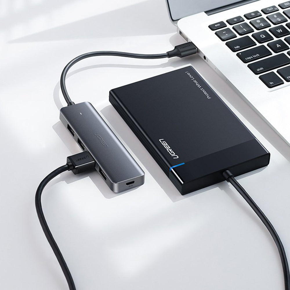 Ugreen - Docking Station CM219 (70336) - Type-C to 4xUSB-A 3.0, Micro-USB Power Port, 5Gbps - Gray