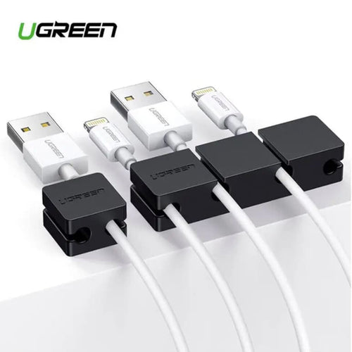 Ugreen - Cable Organizer 3+1 LP208 (70585) - Main and Single, 4 Holder Clips - Black