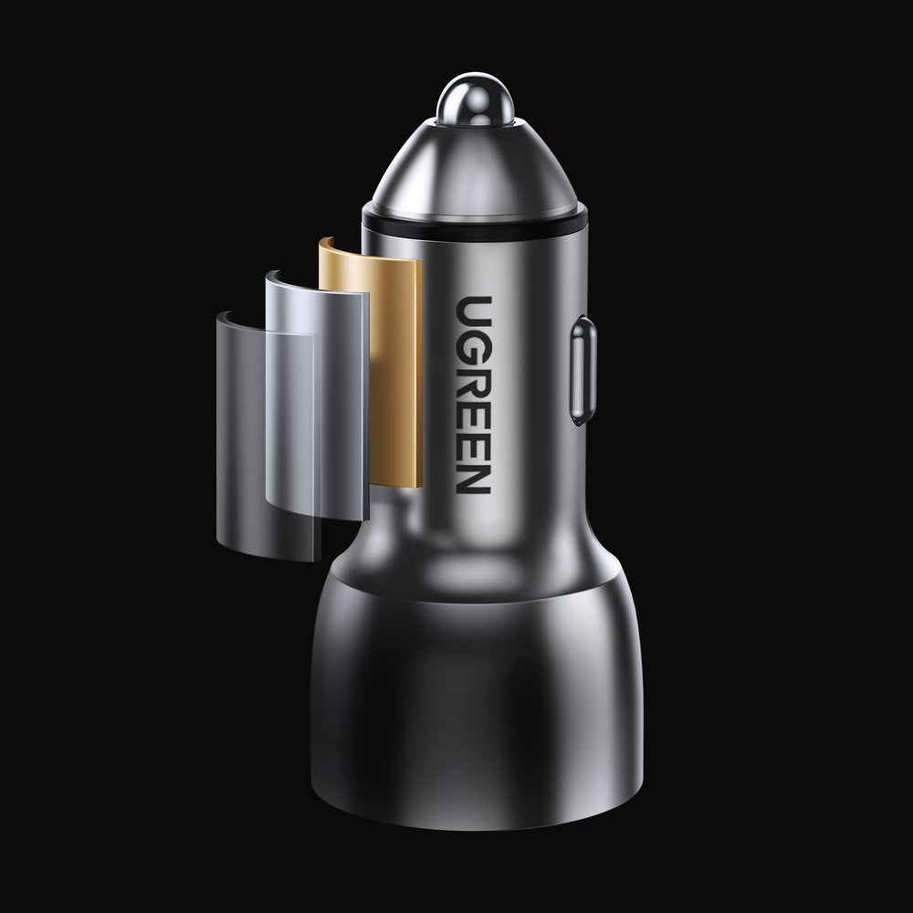 Ugreen - Car Charger Aluminium Shell CD213 (60980) - 2x USB-A, QC 3.0, 42.5W - Dark Blue
