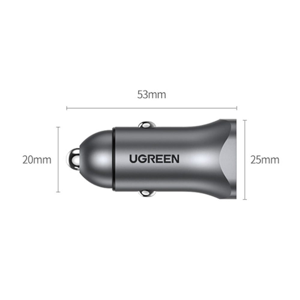 Ugreen - Car Charger CD130 (30780) - 2x USB-A, 24W, 4.8A - Space Gray