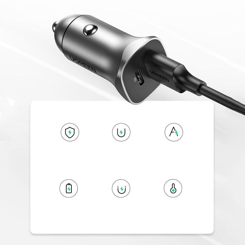 Ugreen - Car Charger CD130 (30780) - 2x USB-A, 24W, 4.8A - Space Gray