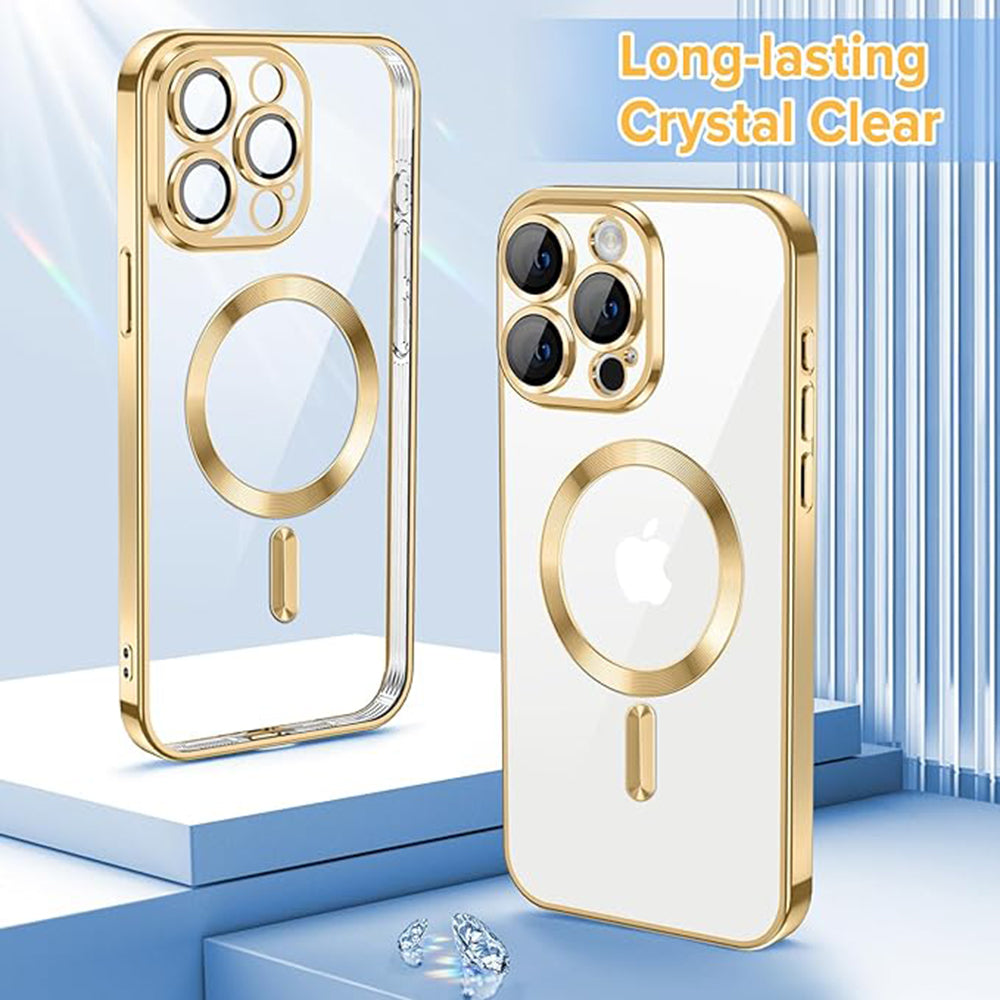 TechSuit Husa de protectie Techsuit Luxury Crystal MagSafe compatibil cu iPhone 15 Pro Max, Auriu – imagine 2