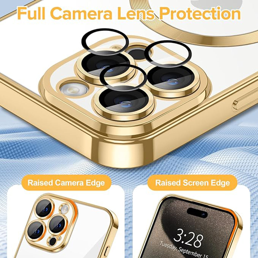 TechSuit Husa de protectie Techsuit Luxury Crystal MagSafe compatibil cu iPhone 15 Pro Max, Auriu – imagine 5