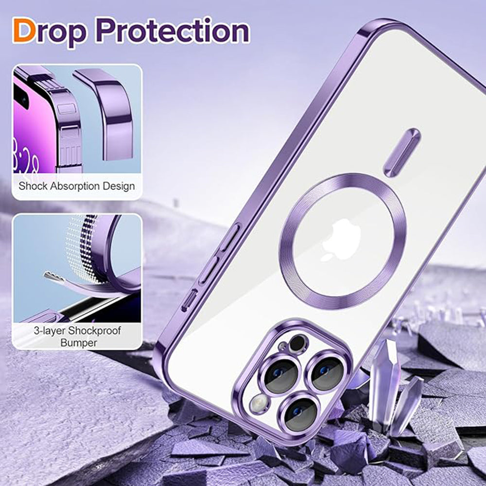 Husa de protectie Techsuit Luxury Crystal MagSafe compatibil cu iPhone 14 Pro Max, Mov