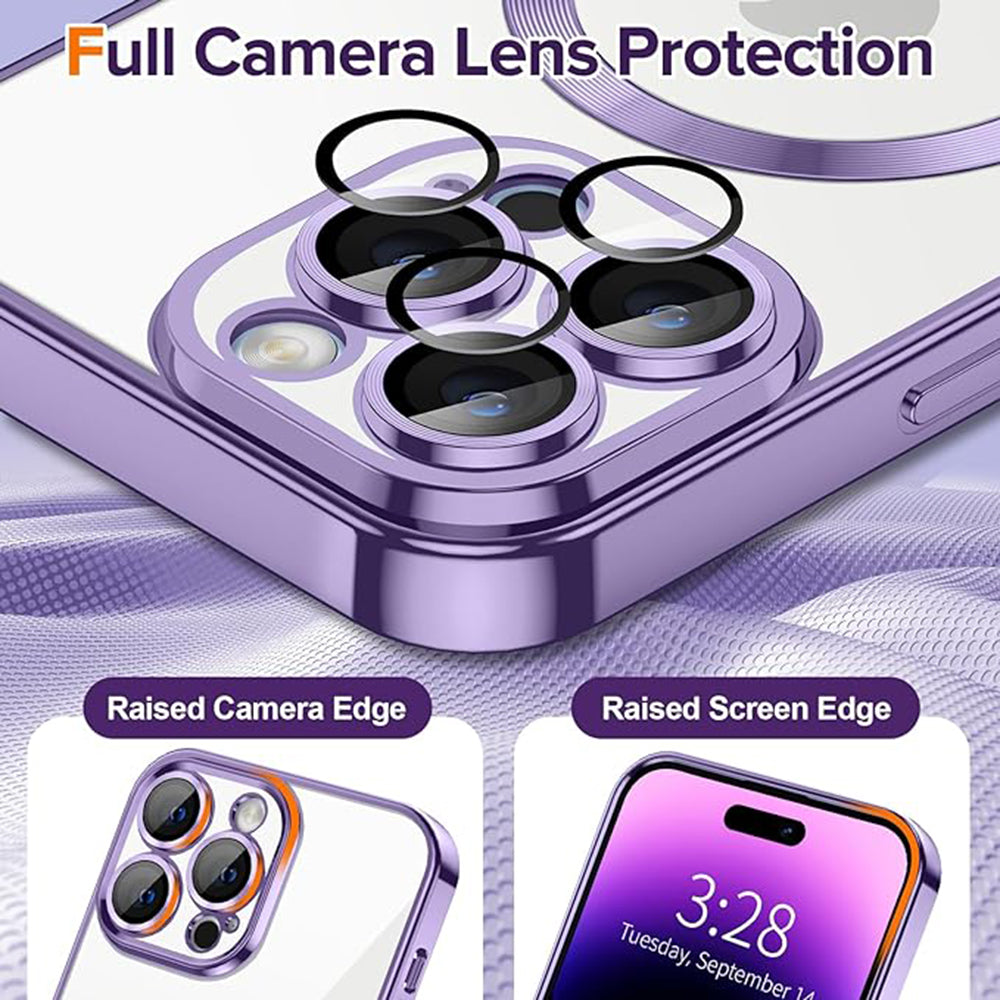 Husa de protectie Techsuit Luxury Crystal MagSafe compatibil cu iPhone 14 Pro Max, Mov