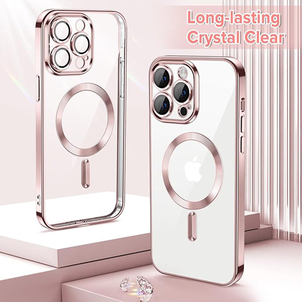 Husa de protectie Techsuit Luxury Crystal MagSafe compatibil cu iPhone 14 Pro, Roz