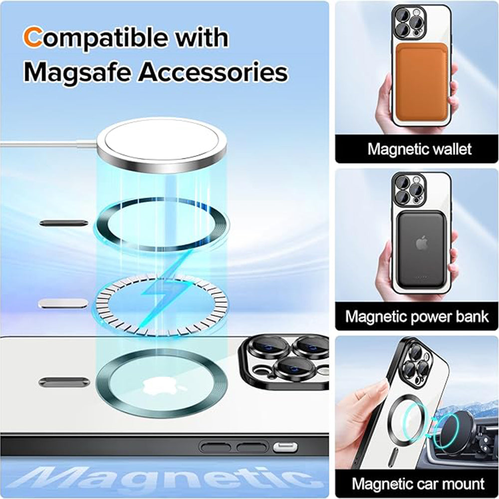 TechSuit Husa de protectie Techsuit Luxury Crystal MagSafe compatibil cu iPhone 13 Pro, Negru – imagine 5