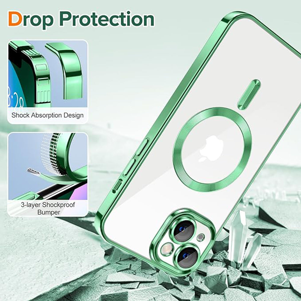 TechSuit Husa de protectie Techsuit Luxury Crystal MagSafe compatibil cu iPhone 13, Verde Deschis – imagine 3