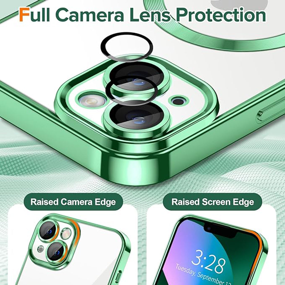 TechSuit Husa de protectie Techsuit Luxury Crystal MagSafe compatibil cu iPhone 13, Verde Deschis – imagine 4