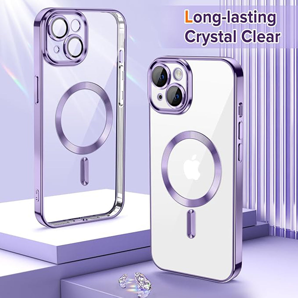 Husa de protectie Techsuit Luxury Crystal MagSafe compatibil cu iPhone 13, Mov