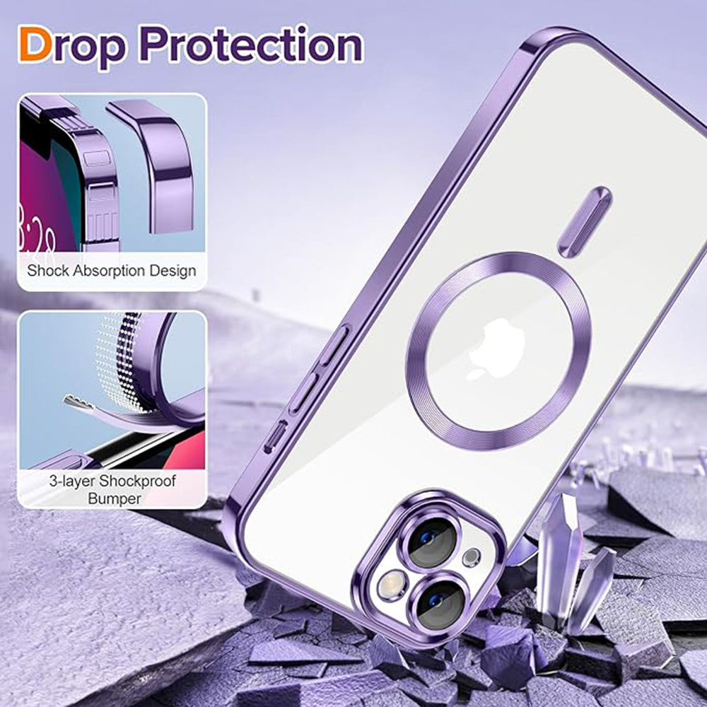Husa de protectie Techsuit Luxury Crystal MagSafe compatibil cu iPhone 13, Mov