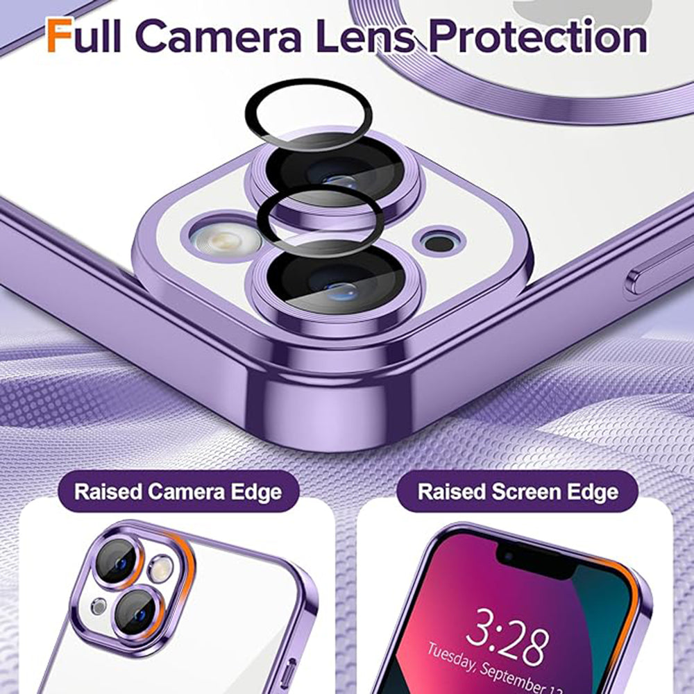 Husa de protectie Techsuit Luxury Crystal MagSafe compatibil cu iPhone 13, Mov
