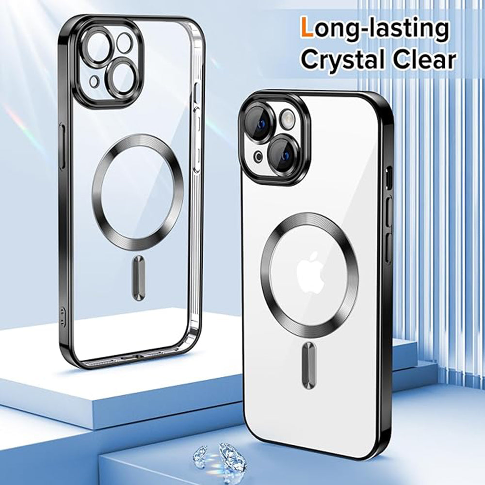 Husa de protectie Techsuit Luxury Crystal MagSafe compatibil cu iPhone 13, Negru