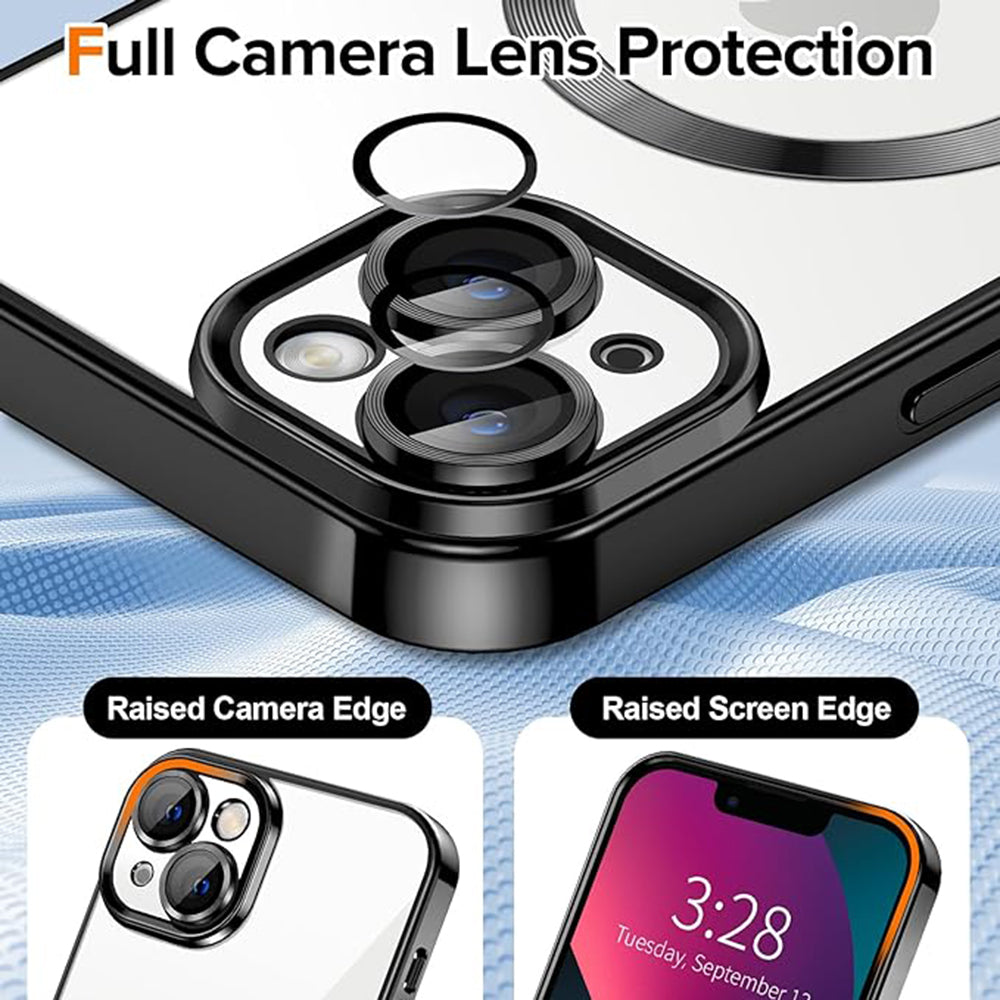 Husa de protectie Techsuit Luxury Crystal MagSafe compatibil cu iPhone 13, Negru