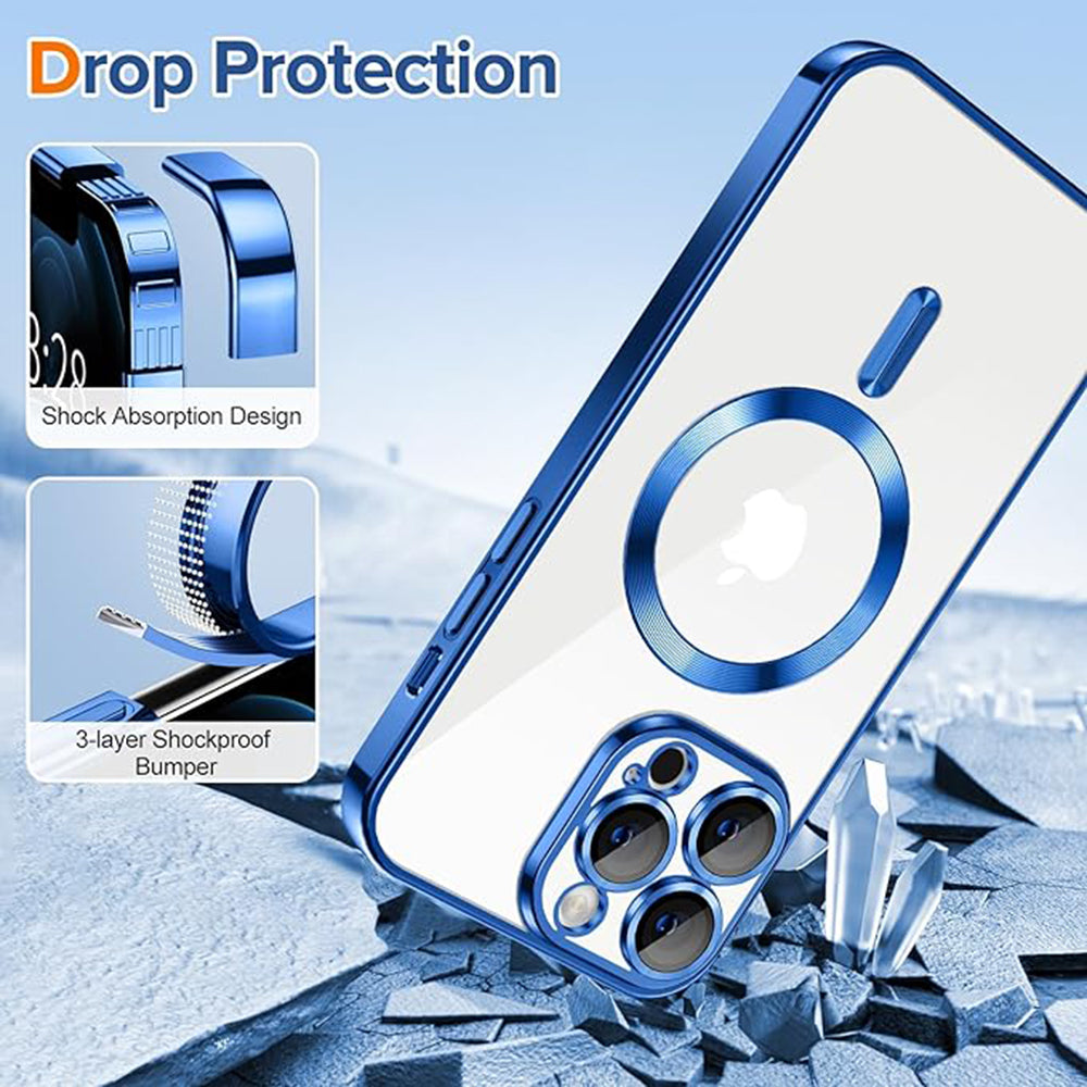 Husa de protectie Techsuit Luxury Crystal MagSafe compatibil cu iPhone 12 Pro, Albastru