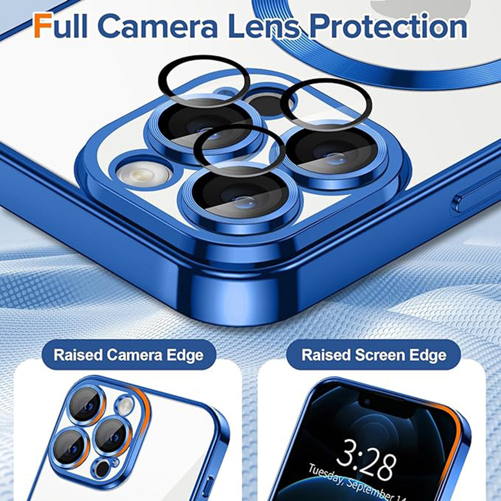 Husa de protectie Techsuit Luxury Crystal MagSafe compatibil cu iPhone 12 Pro, Albastru