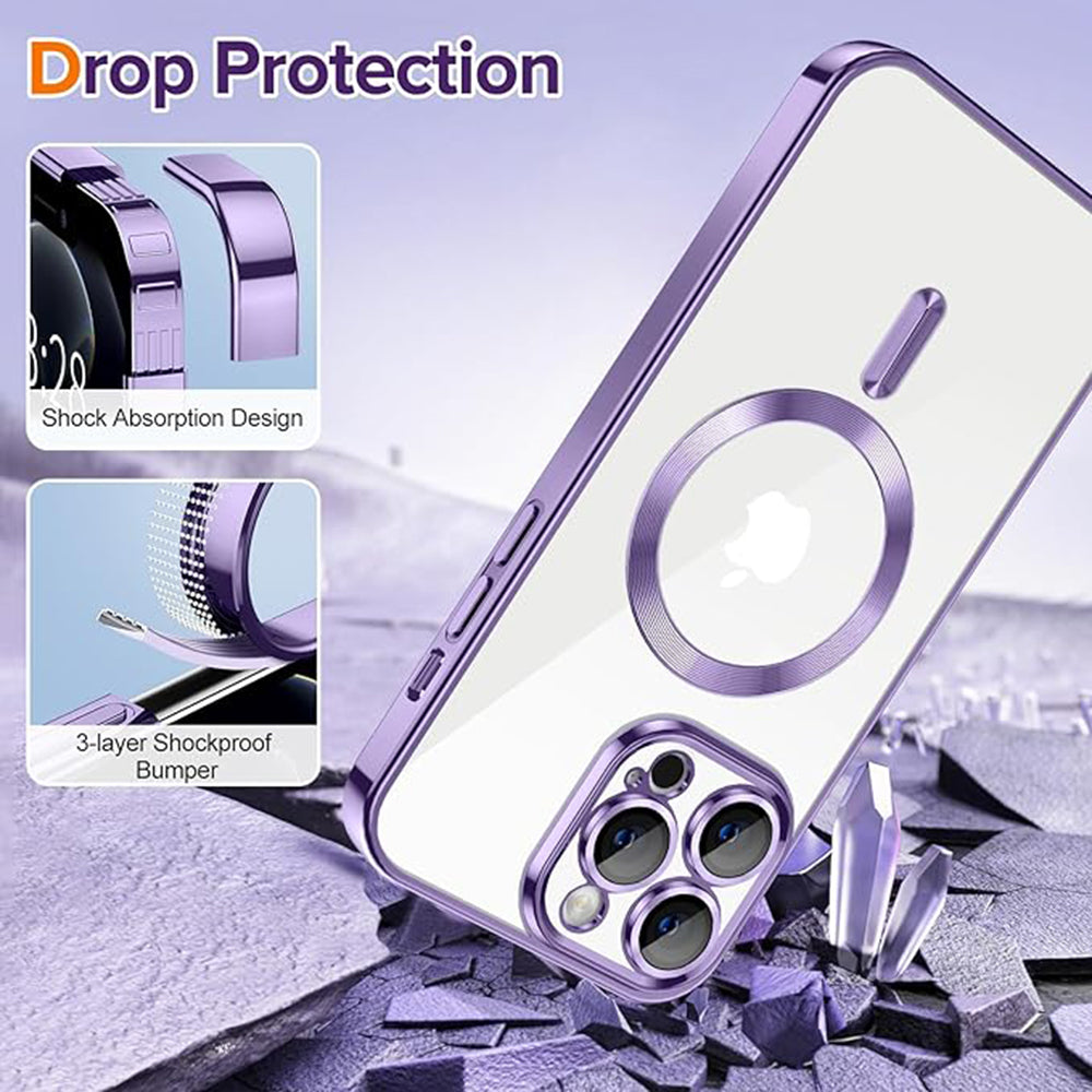 Husa de protectie Techsuit Luxury Crystal MagSafe compatibil cu iPhone 12 Pro Max, Mov