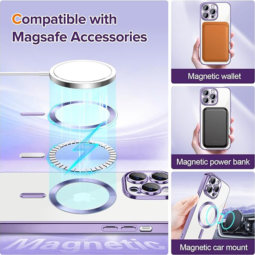 Husa de protectie Techsuit Luxury Crystal MagSafe compatibil cu iPhone 12 Pro Max, Mov