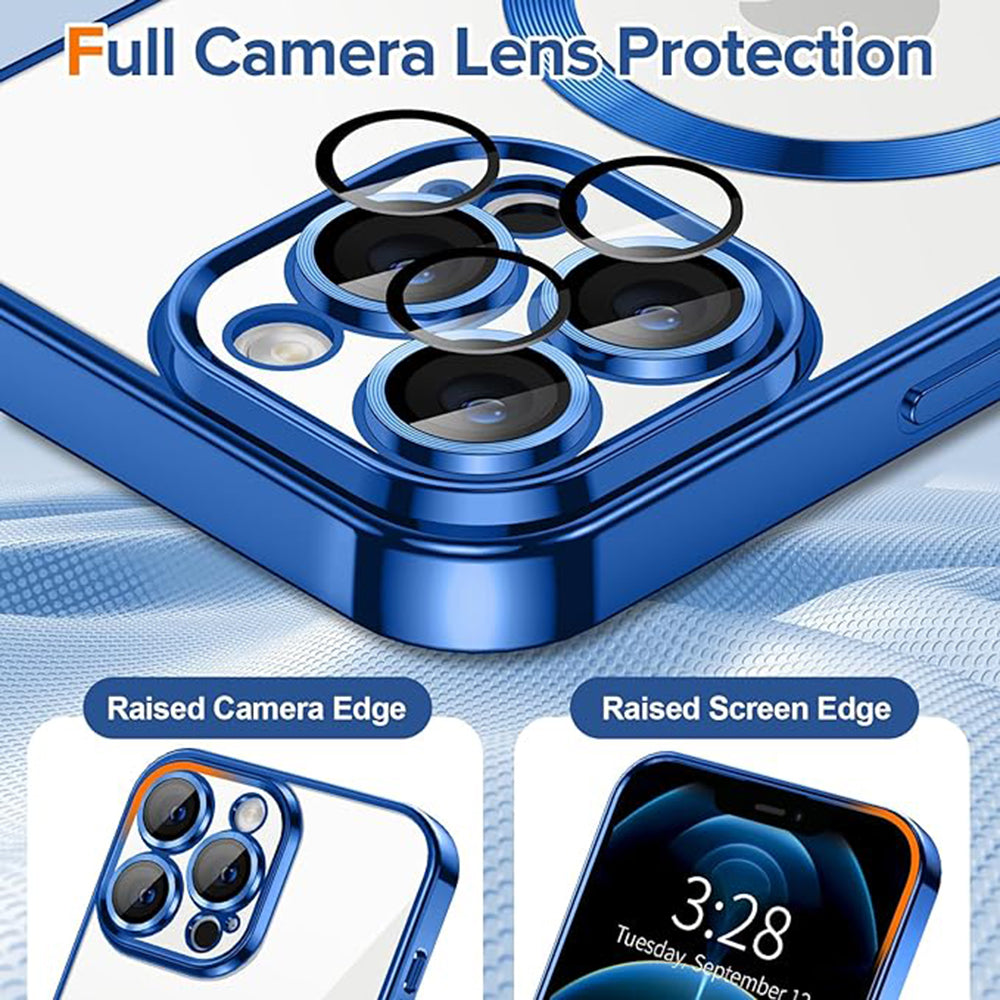 Husa de protectie Techsuit Luxury Crystal MagSafe compatibil cu iPhone 12 Pro Max, Albastru