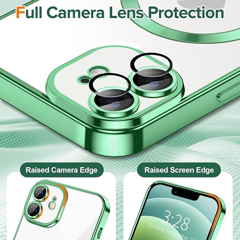 Husa de protectie Techsuit Luxury Crystal MagSafe compatibil cu iPhone 12, Verde deschis