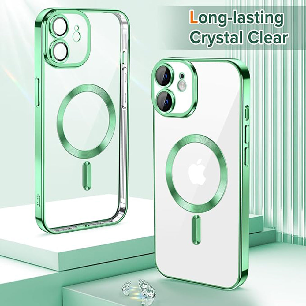 Husa de protectie Techsuit Luxury Crystal MagSafe compatibil cu iPhone 12, Verde deschis