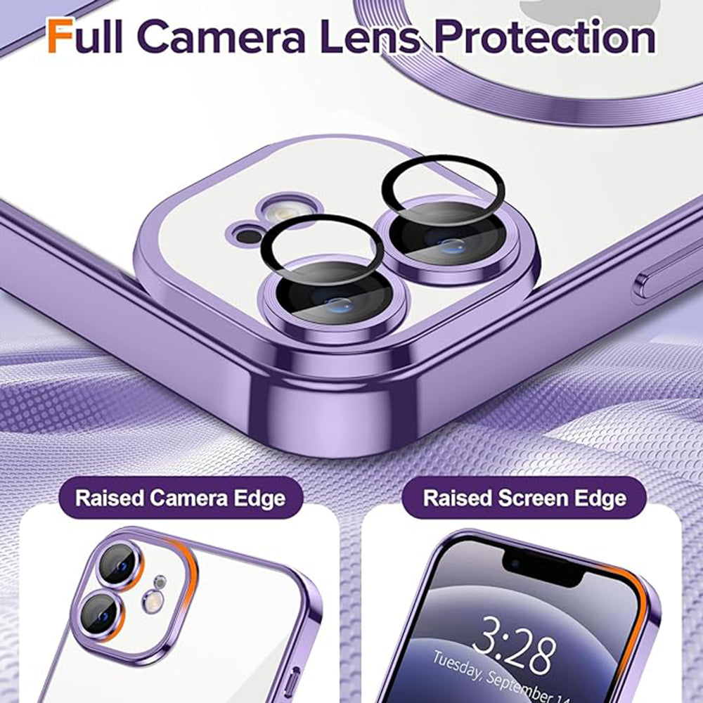 Husa de protectie Techsuit Luxury Crystal MagSafe compatibil cu iPhone 12, Mov