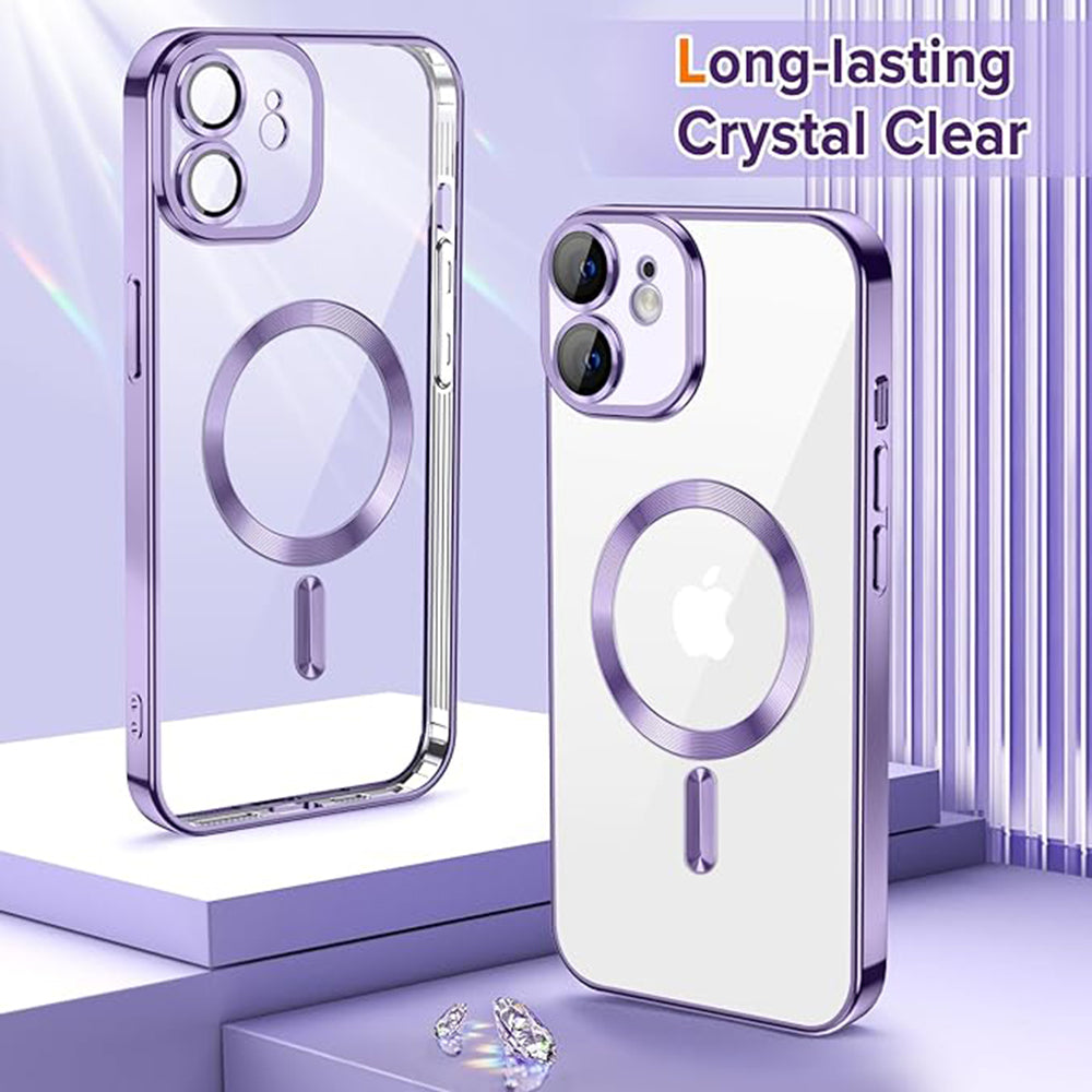 Husa de protectie Techsuit Luxury Crystal MagSafe compatibil cu iPhone 12, Mov