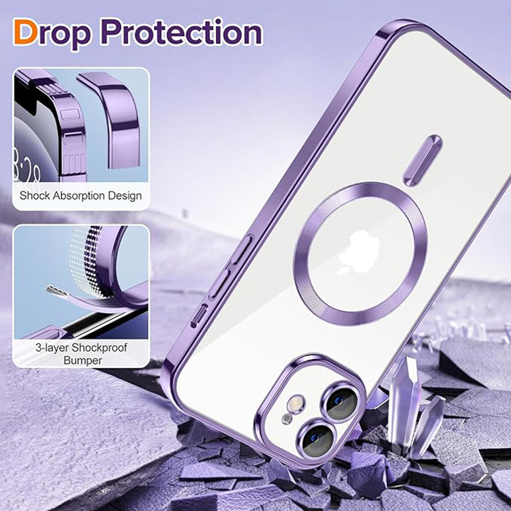 Husa de protectie Techsuit Luxury Crystal MagSafe compatibil cu iPhone 12, Mov