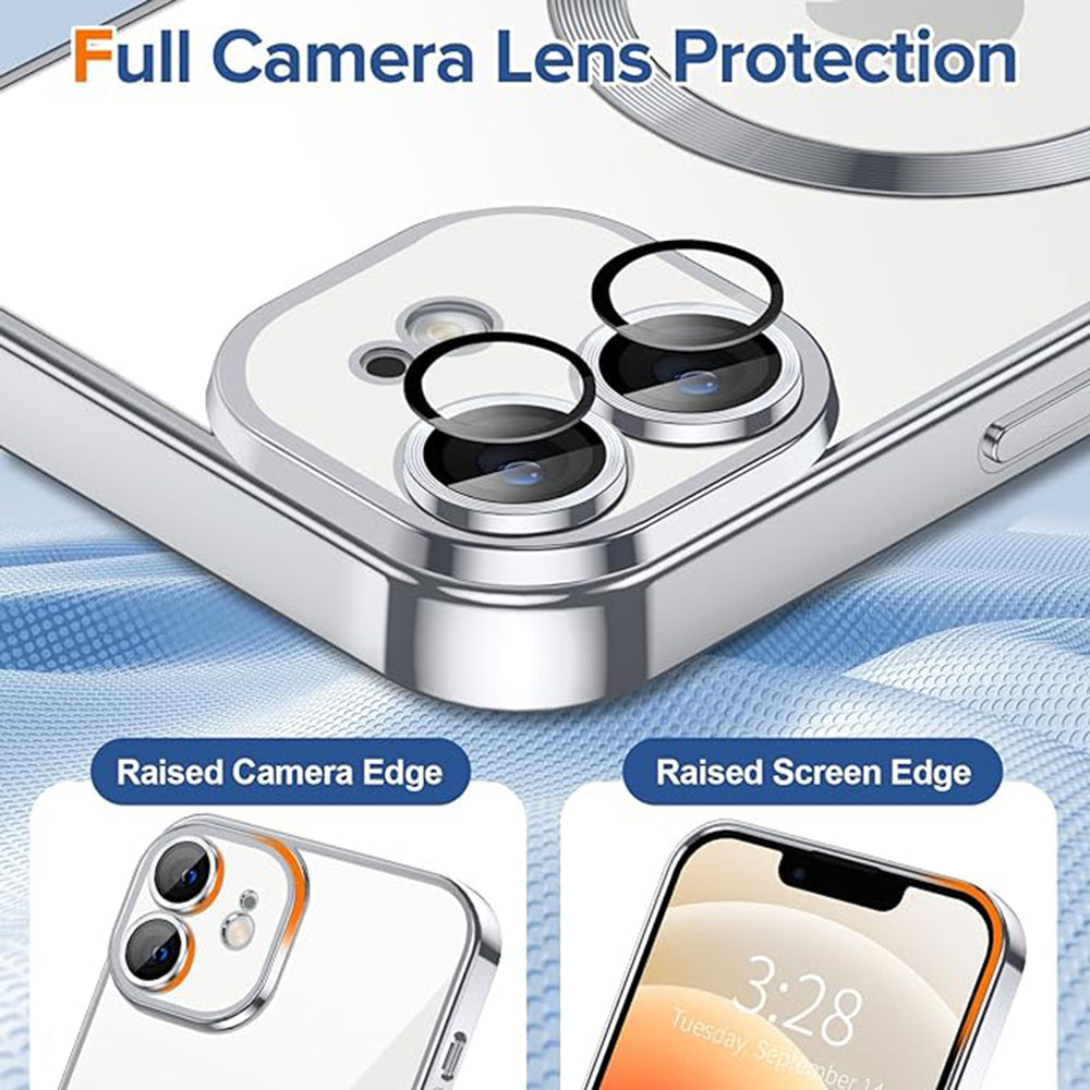 Husa de protectie Techsuit Luxury Crystal MagSafe compatibil cu iPhone 12, Argintiu