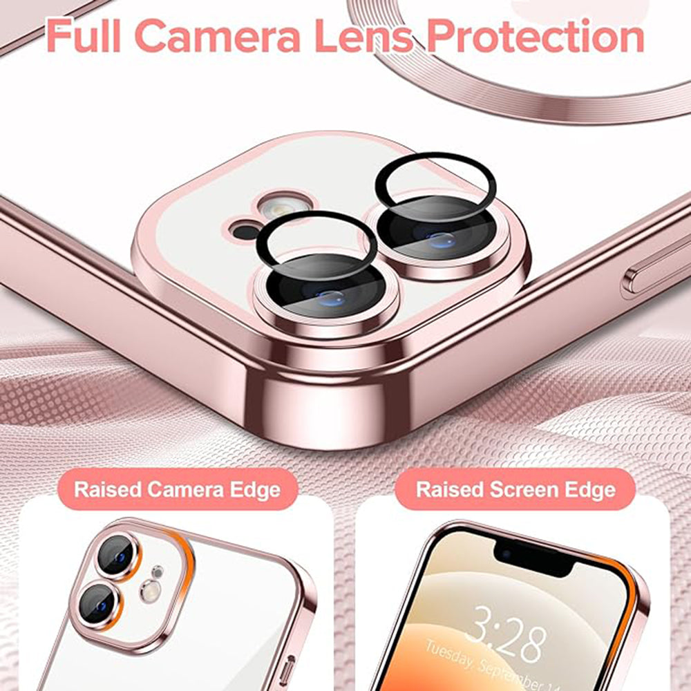 Husa de protectie Techsuit Luxury Crystal MagSafe compatibil cu iPhone 12, Roz