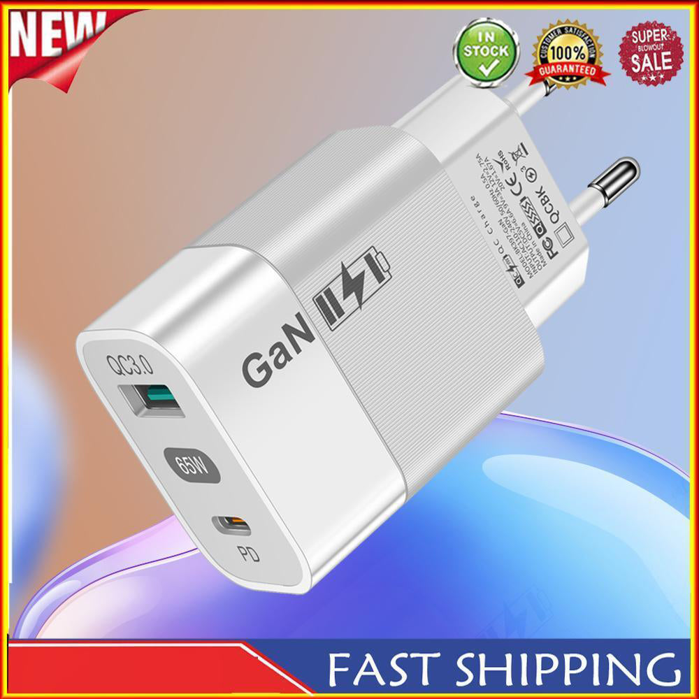 Techsuit - Wall Charger (CHPD131) - GaN, USB, Type-C, Fast Charge, 65W - White